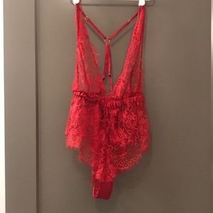 Hanky Panky- Gorgeous lace Merlot one-piece